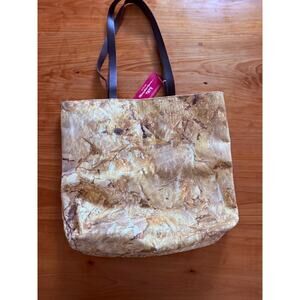 Tate Rauschenberg (Gold Painting) Canvas Tote Bag/ Purse w/leather straps NWT